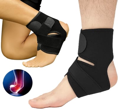 Enkelbrace – Verstelbare Enkelband One Size (M t/m XL) – Ademend & Flexibel – Sport Enkel Support & Comfort – Neopreen – Zwart