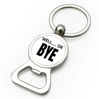 Akyol - well ok bye flesopener - Afscheid bedank cadeau - collega's - werk - afscheidscadeau - verjaardagscadeau - kado - 9 bij 3 cm
