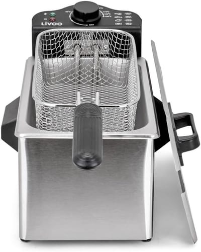 Friteuse - Frietpan - Lekkere Snacks Maken - Grote Capaciteit - 3 Liter - Grijs