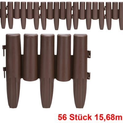 Deuba Tuinrand 15,68m Palissade Houtlook Bruin Maairand 1 element (lxb): 28x24cm