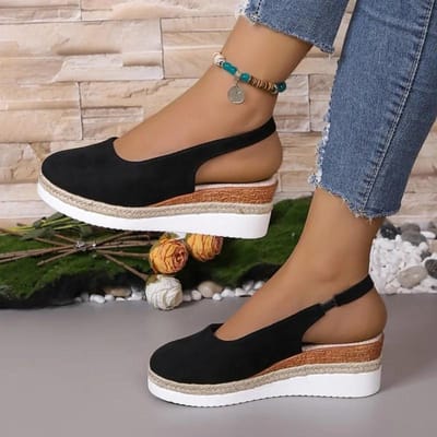 Chaussures pour femmes à lacets et manchette Sandales pour femmes Mode Grande taille Sandales décontractées Femmes Été Meilleur vendeur Sandales à bout fermé 37 noir