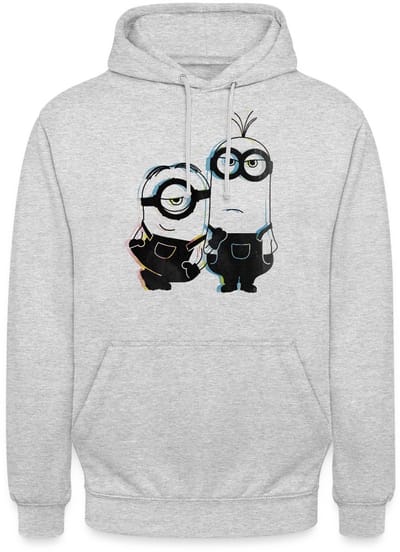 Minions Stuart En Kevin Glitch Hoodie Unisex