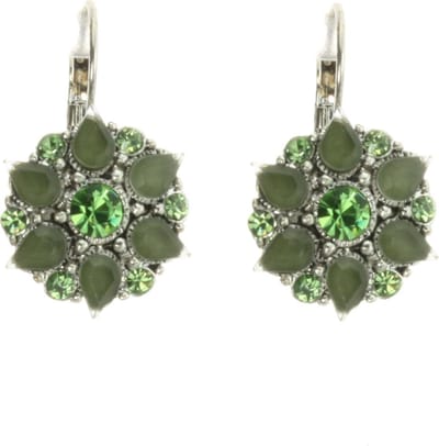 Behave - Oorstekers bloemvorm steentjes - Groen - Vintage flair