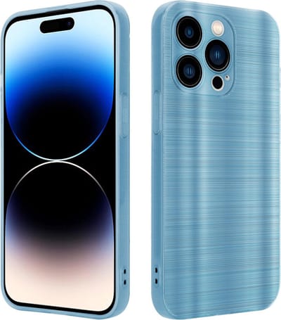 Cadorabo Hoesje geschikt voor Apple iPhone 14 PRO in Brushed Turqoise - Beschermhoes Case Cover van flexibel TPU silicone in Brushed design