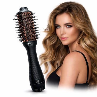 Fohnborstel XL & Airstyler Titanium 70mm - Warmteborstel & Heteluchtborstel - Anti Pluis Haar - Voor (Half)Lang Haar | by Ted Hilley