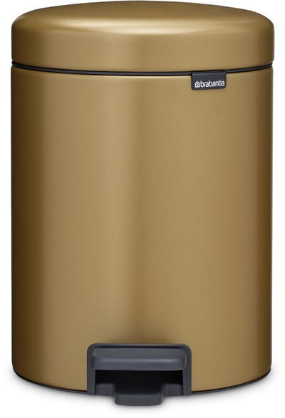Brabantia NewIcon Prullenbak - 5 liter - Badkamer - Warm Brass