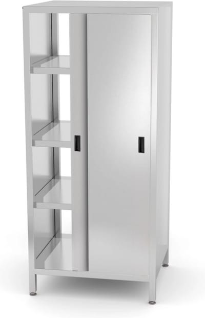 HENDI Doorvoerkast met schuifdeuren – roestvrij staal – verstelbare voeten – 800x700x1800 mm