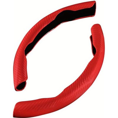 1 paar Koolstofvezel Auto Stuurwielhoes Links+Rechts Antislip Stuurwielbeschermer Stofdicht Wasbare Interieuraccessoires