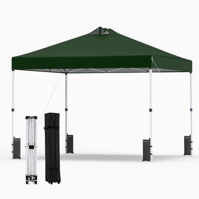 Partytent - 3x3 m - Zijwanden - Easy Up - Paviljoen - Opvouwbaar - Waterdicht - Weerbestendig - Groen