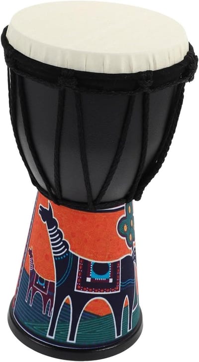 Kinder Djembe Trommel - Handtrommel Peuters - Muzikale Ontwikkeling - Leuk Giraffen Design - 20 x 10 x 10 cm