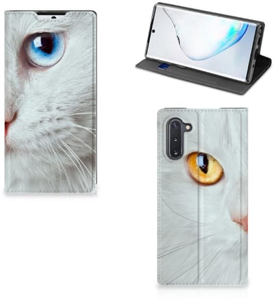 Samsung Galaxy Note 10 Hoesje maken Witte Kat