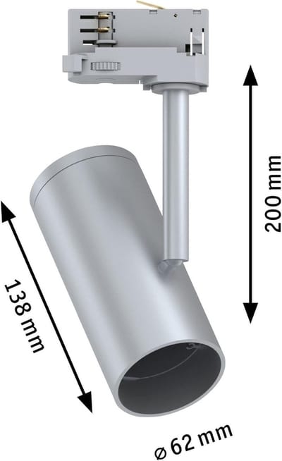 Paulmann 95407 ProRail3 railsysteem voor plafondverlichting, Apol E27 max. 50W 230V, wit, plafondrail, metaal en kunststof