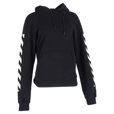 Off-White Diag Arrow Slim Hoodie in zwart katoen