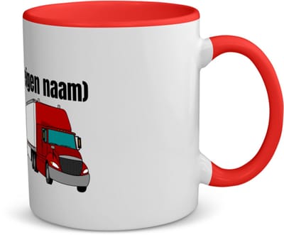 Akyol - rode vrachtwagen met eigen naam koffiemok - theemok - rood - Vrachtwagen chauffeur - vrachtauto chauffeurs - iemand die houdt van vrachtwagens - verjaardag - cadeau - kado - geschenk - 350 ML inhoud