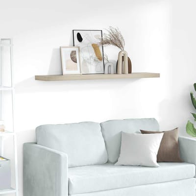 vidaXL - Wandschap - zwevend - 120x23,5x3,8 - cm - MDF - eikenkleurig