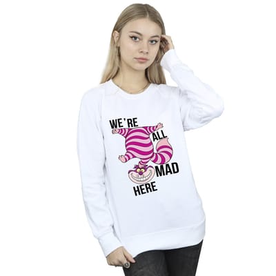 Disney Dames/Dames Alice In Wonderland Allemaal Gek Hier Sweatshirt (Wit)