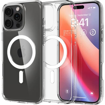 Spigen Ultra Hybrid MagFit - Hoesje Geschikt voor Apple iPhone 16 Pro - Compatibel met MagSafe - Back Cover Wit