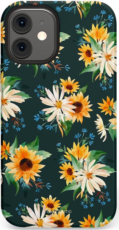 Casetastic Hoesje Geschikt voor Apple iPhone 12 Mini - Stijlvolle Beschermende Duo-layer Case - Zonnebosjes