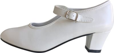 Prinsessen schoenen / Spaanse schoenen wit - maat 38 (binnenmaat 24 cm) bij jurk bruiloft feestkleding meisje