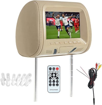 Auto Hoofdsteun Monitor - Achterbank Display - Reis Entertainment - 1080P Video Ondersteuning - 7 Inch HD Scherm - Zwart