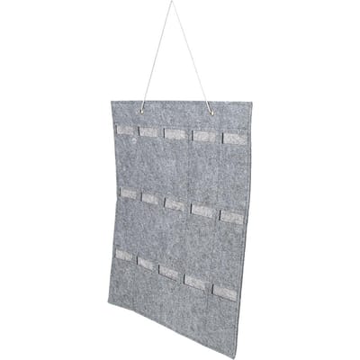 15 Poches Sac de Rangement Organisateur en Feutre pour Lunettes de Soleil Ménage Contenant pour Lunettes Sac à Suspendre au Mur gris