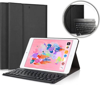 Hoes met Toetsenbord geschikt voor iPad 2018 9.7 inch - Book Case Cover Zwart