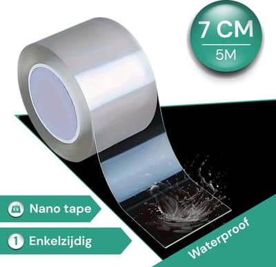 Nano Tape Enkelzijdig - Sterke Tape - 5 Meter Transparant - 7CM Breed - Universele Plakband voor Meerdere Oppervlakken