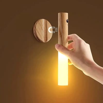 Stijlvolle Draadloze Wandlamp met Handvat - LED Houten Lamp