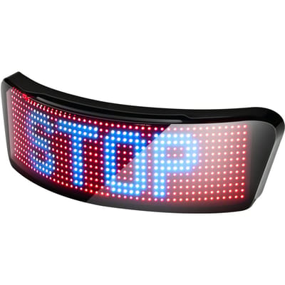 LED Full-Color Helm Display Scherm LED Lichtgevend Motorfiets Fiets Helm Display BT APP Bediening zwart