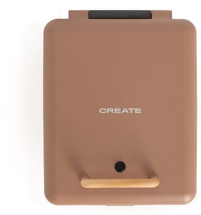 CREATE - Tosti-ijzer, grill en wafelijzer met verwisselbare platen - Mokka - Viervoudig - STONE STUDIO