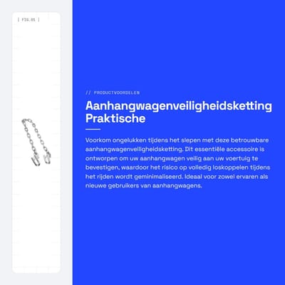 Dailygoods- Veiligheidsketting 39 inch - Duurzaam gegalvaniseerd staal - Veiligheidskettinghaak - Schokbestendig - Tot 3500 lbs draagvermogen - Voorkomt loskoppelen - Trailerketting