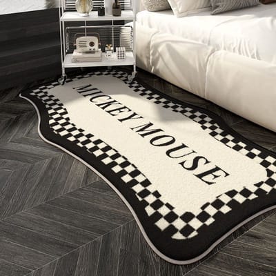 Tapijt Slaapkamer Bed Deken Slapen en Zitten Wassen en Wrijven Zwart Verdikt Pluche Kamer Erker Vloermat 60 * 160cm
