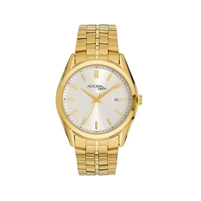 Adora Saphir Herenhorloge AS4691 Goud – Saffierglas, Datum, RVS Band, 41mm – Premium Design