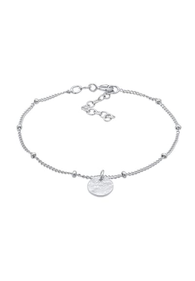 Elli - Armband - Dames Bol Plaatje Disk Gehamerd in 925 Sterling Zilver - Dames