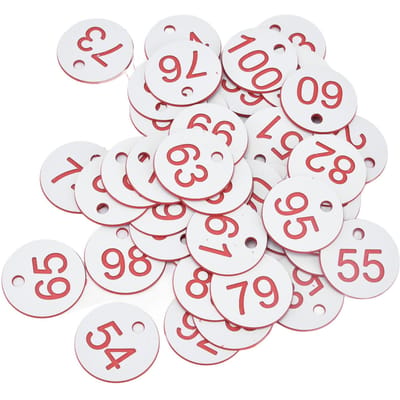 50 Stuks Bijenkorf Tag ABS Ronde Genummerde Borden Labels met Gat Vee Bijenteelt BenodigdhedenWit 51-100 wit