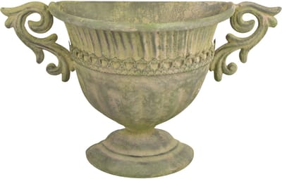 Esschert Design Aged Metal Green muur vaas L 35,9 x D 12,2 x H 22,1