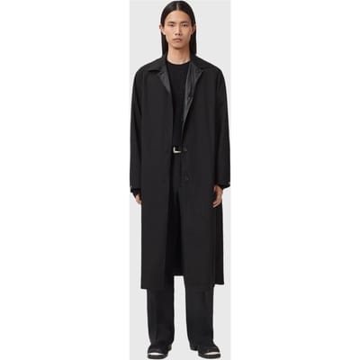 AllSaints Carces Mac Black Taglia: XS | Cappotti monopetto Outlet | Uomo | Nero