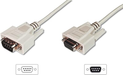 Digitus Verlengkabel Serieel [1x D-sub stekker 9-polig - 1x D-sub bus 9-polig] 3.00 m Beige
