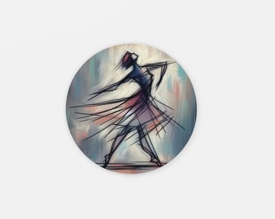 Rond Schilderij - Dansende Vrouw - Moderne Muurcirkel op Dibond - Wanddecoratie - 40 cm