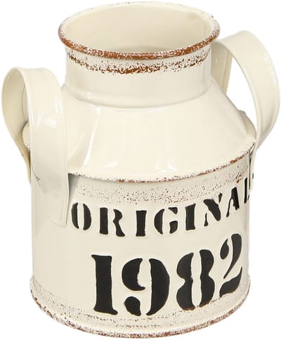 Decoratieve metalen kan “Original 1982” Crème Roest H13cm 2 stuks, 2 S