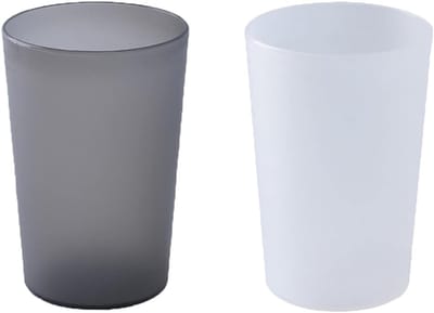 Drinkbeker, Huiselijk Plastic Beker, Tandborstelhouder voor Paar, Grote Capaciteit 300ml (10 oz) Mok (300 ml). (Doorschijnend Zwart & Wit)