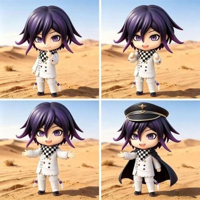 10cm Anime Danganronpa Kokichi Oma Nendoroid #2802 Q Versie PVC Gearticuleerd Actiefiguur Bureau Ornament Verzamelbaar Speelgoed Cadeau beige