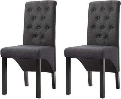 Eetkamerstoelen Set - Gestoffeerde stoelen - Comfortabel dineren - Ergonomisch design - 42x57x95 cm - Donkergrijs