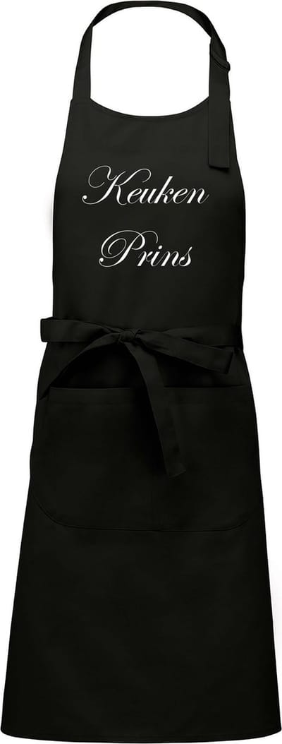 Mijncadeautje - Keukenschort - Keukenprins - zwart - katoen - polyester - (70 x 98 cm)