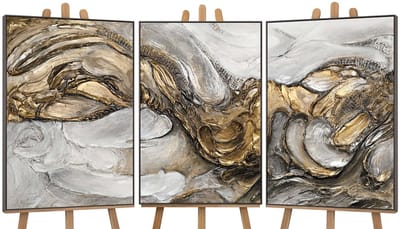 Canvas schilderij XXL handgeschilderd tsunami zee golf krachtig – YS-Art Gallery – Krachtige wanddecoratie voor woonkamer – Indrukwekkend schilderij voor hal en kantoor