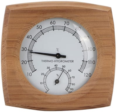 Dailygoods- Thermometer Hygrometer 2-in-1 - Cederhout - Sauna-accessoires - Handgemaakt - Elegant ontwerp - Nauwkeurige meetwaarden
