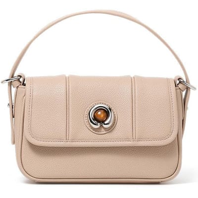 Nieuwe Chinese Zijde Koeienhuid Kleine Vierkante Tas Niche Ontwerp Textuur Schoudertas Echt Leer Hand Crossbody Tas Mobiele Telefoon beige