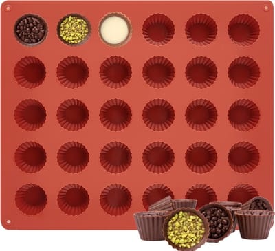 Dailygoods- Siliconen Mal 30 Vakjes - Chocolade Vorm - Snoepvormen - Antiaanbaklaag - Bakvormen - Voor DIY Pralinage - Chocoladevorm