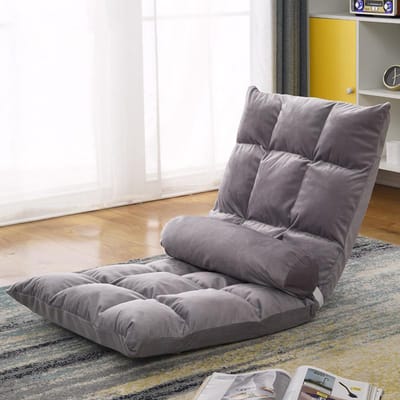 Canapé Tatami Pliant Dossier Fauteuil Canapé Simple Chambre Sol Balcon Petit Fauteuil Coussin Gris gray
