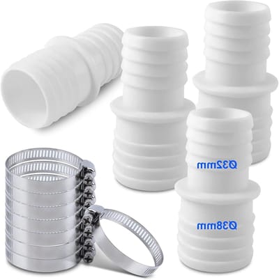 4pcs Pool Hose Connectors, 32mm to 38mm, Pool Hose Connector for 38mm Hoses on 32mm Connectors, Hose Adapter with 8 - ShopVlot